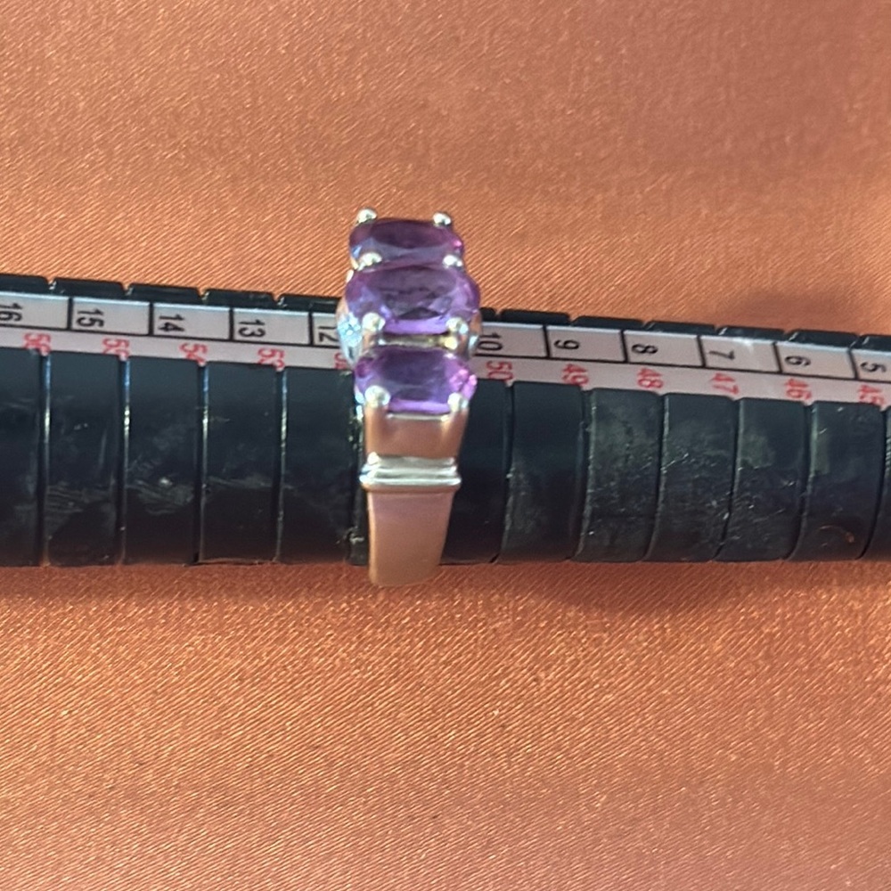 Ring Purple Gemstone Stackable Ring - image 2
